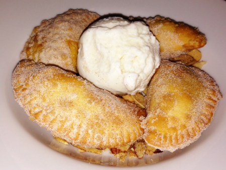 The apple empanadas were good, but I loved rolling the toasted almonds around in the ice cream.