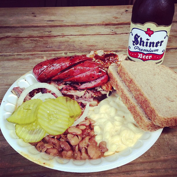 Augie's Barbed Wire Smokehouse, Texas BBQ, Three Meat