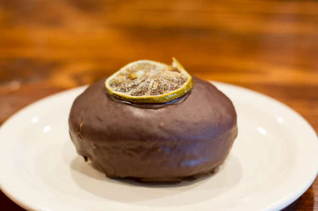 Chocolate, lime, chili donut at The Fairview Coffee and Grub